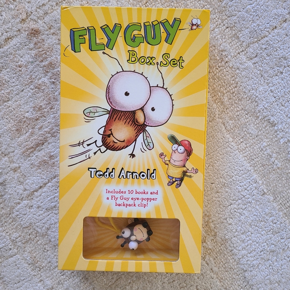Fly Guy Boxed Set of 10 Books with Bonus Backpack Buddy + 2 Extra Books